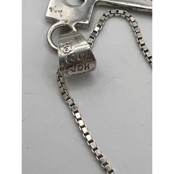 JDH 925 Mexico Sterling Silver Modernist 2.5" Crucifix Cross Pendant & 18" Chain - Picture 8 of 8